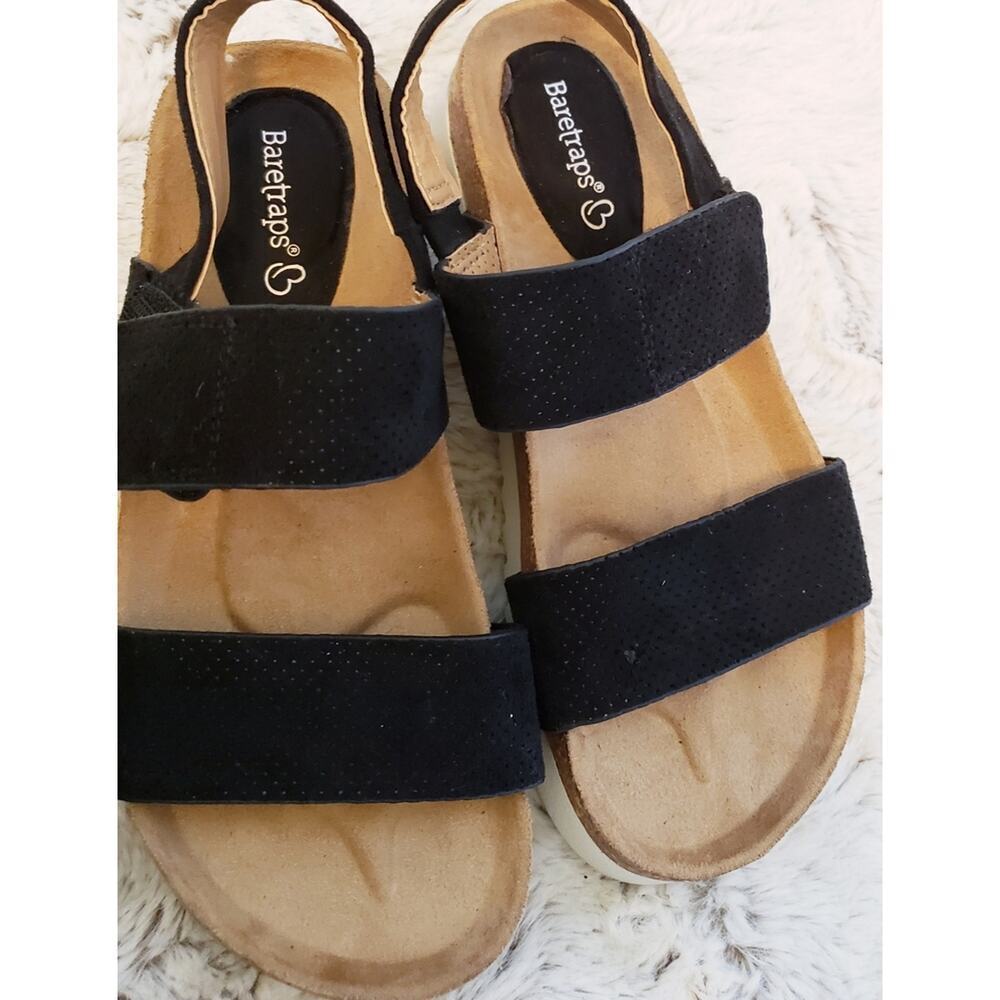 BARETRAPS SLIP ON BLACK SANDALS SIZE 6.5